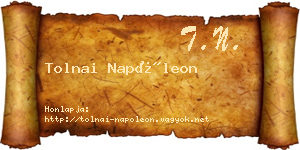 Tolnai Napóleon névjegykártya